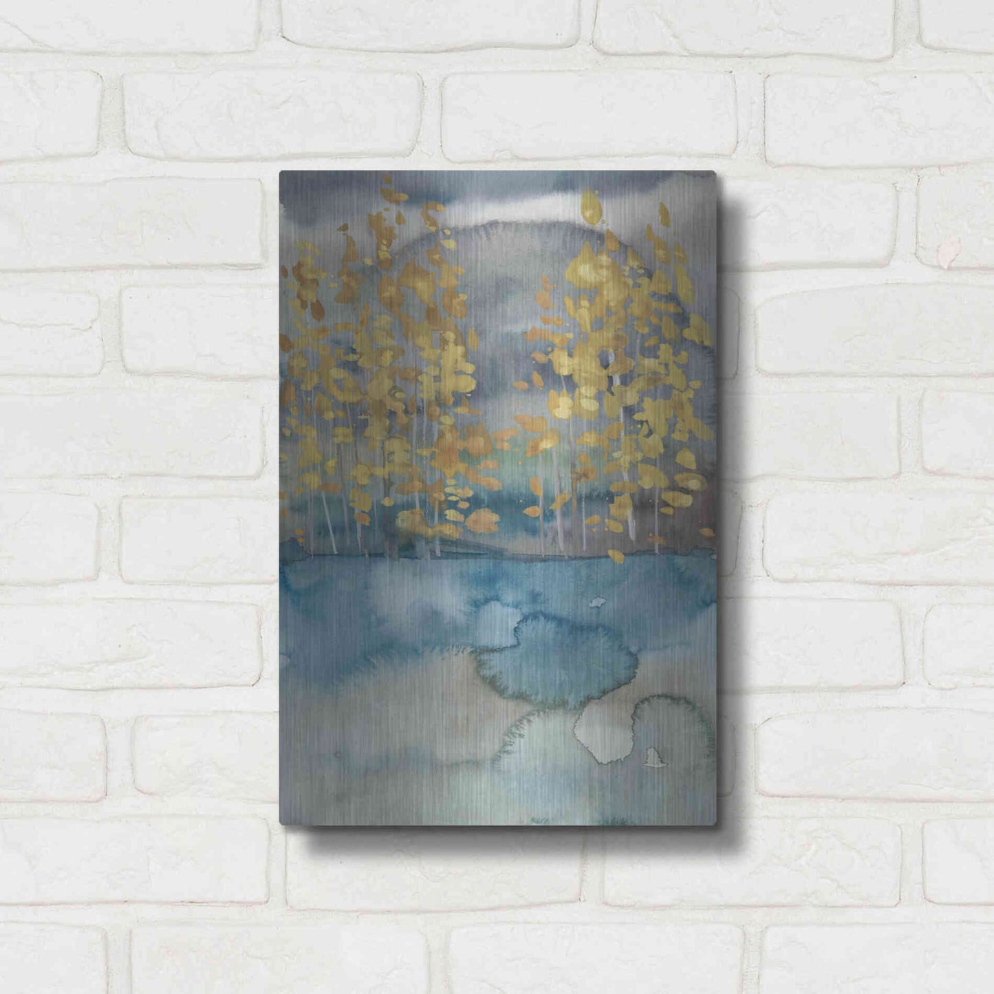 Luxe Metal Art 'Golden Trees I' by Chariklia Zarris, Metal Wall Art,12x16