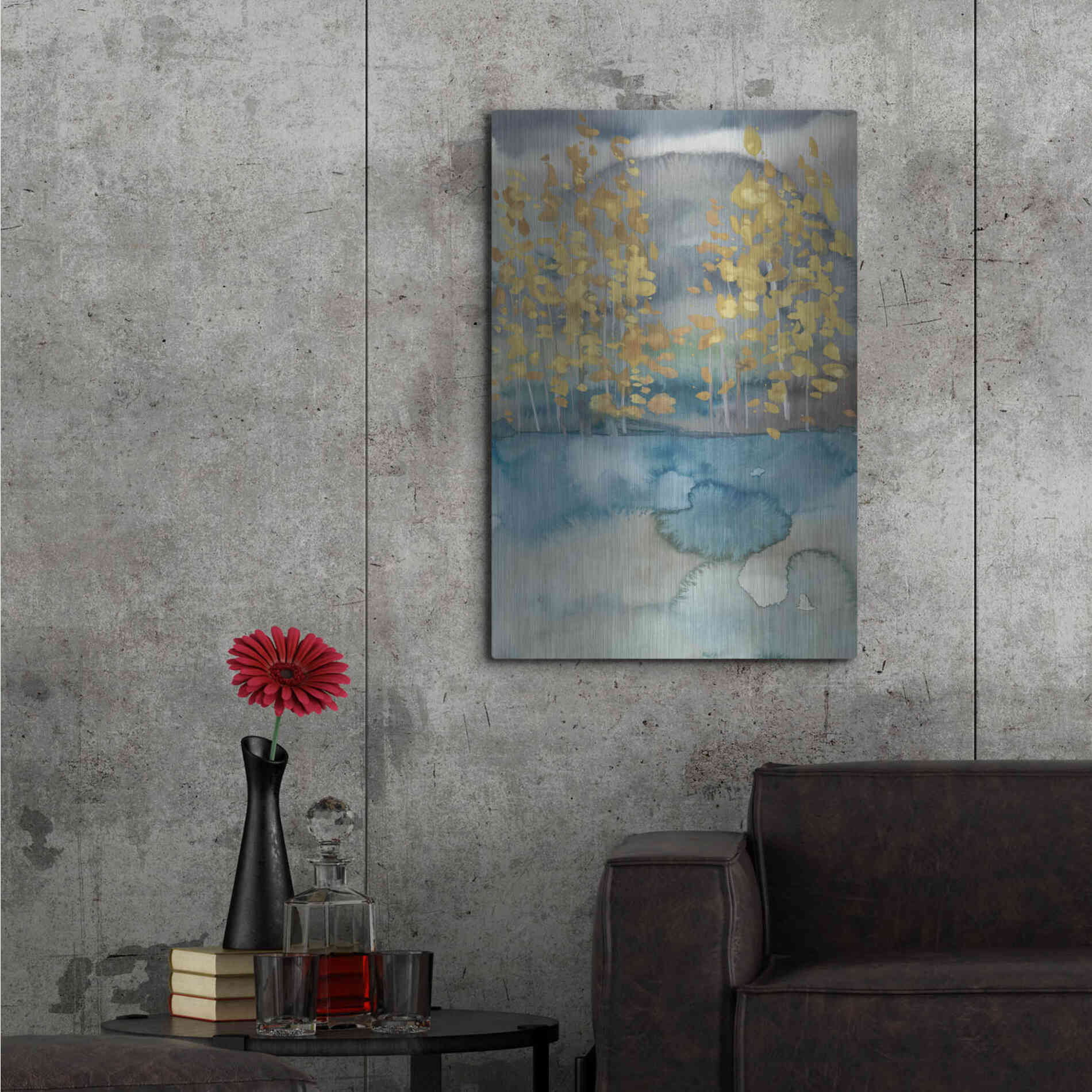 Luxe Metal Art 'Golden Trees I' by Chariklia Zarris, Metal Wall Art,24x36