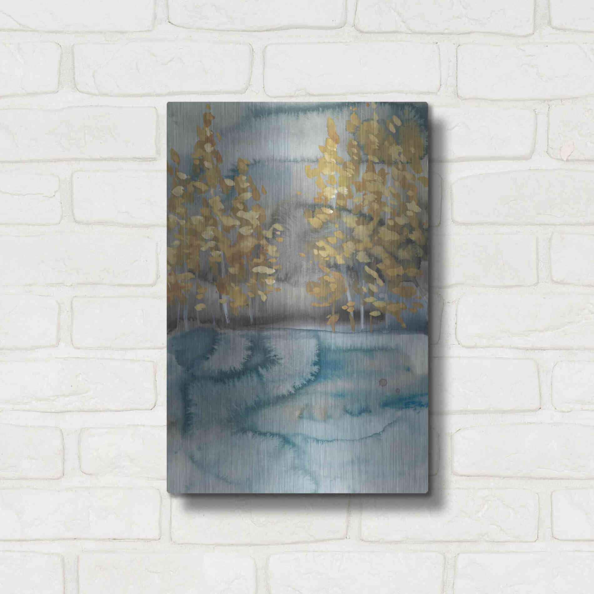 Luxe Metal Art 'Golden Trees II' by Chariklia Zarris, Metal Wall Art,12x16