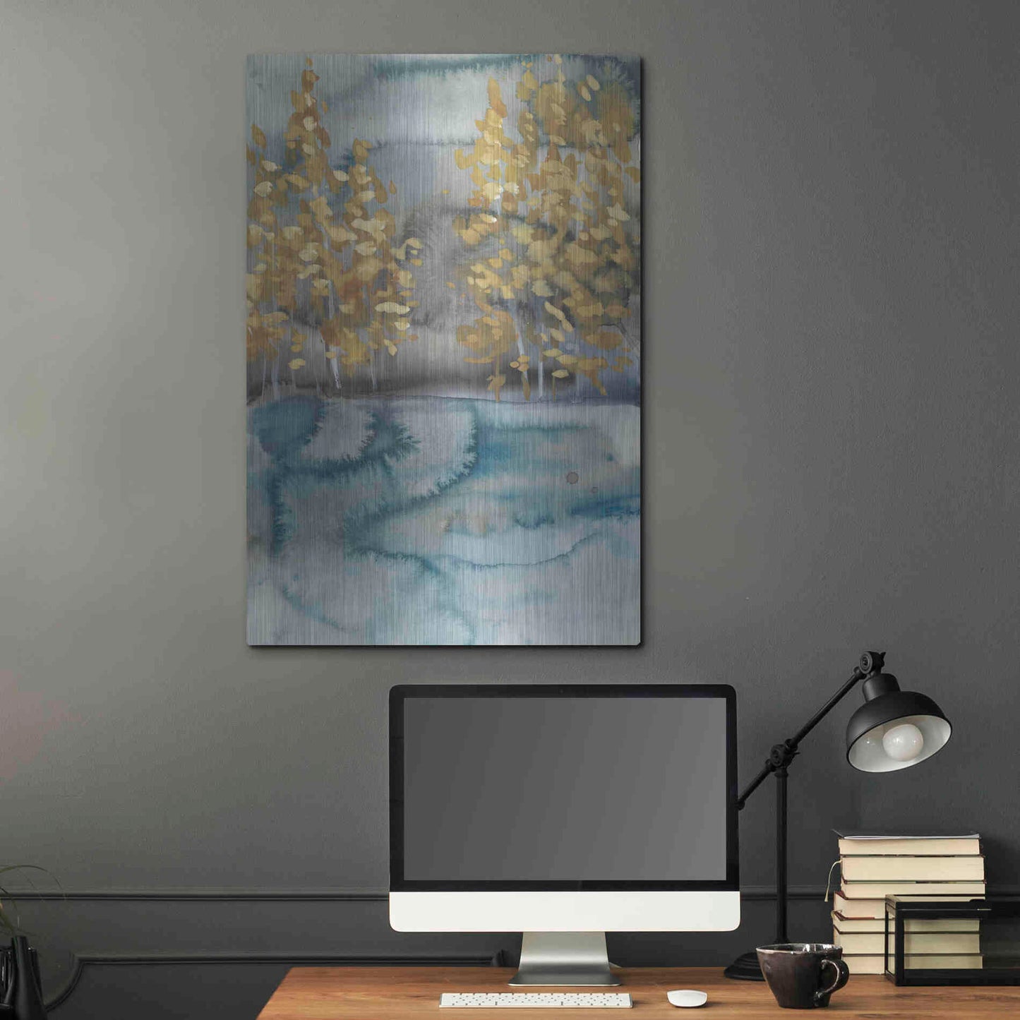 Luxe Metal Art 'Golden Trees II' by Chariklia Zarris, Metal Wall Art,24x36