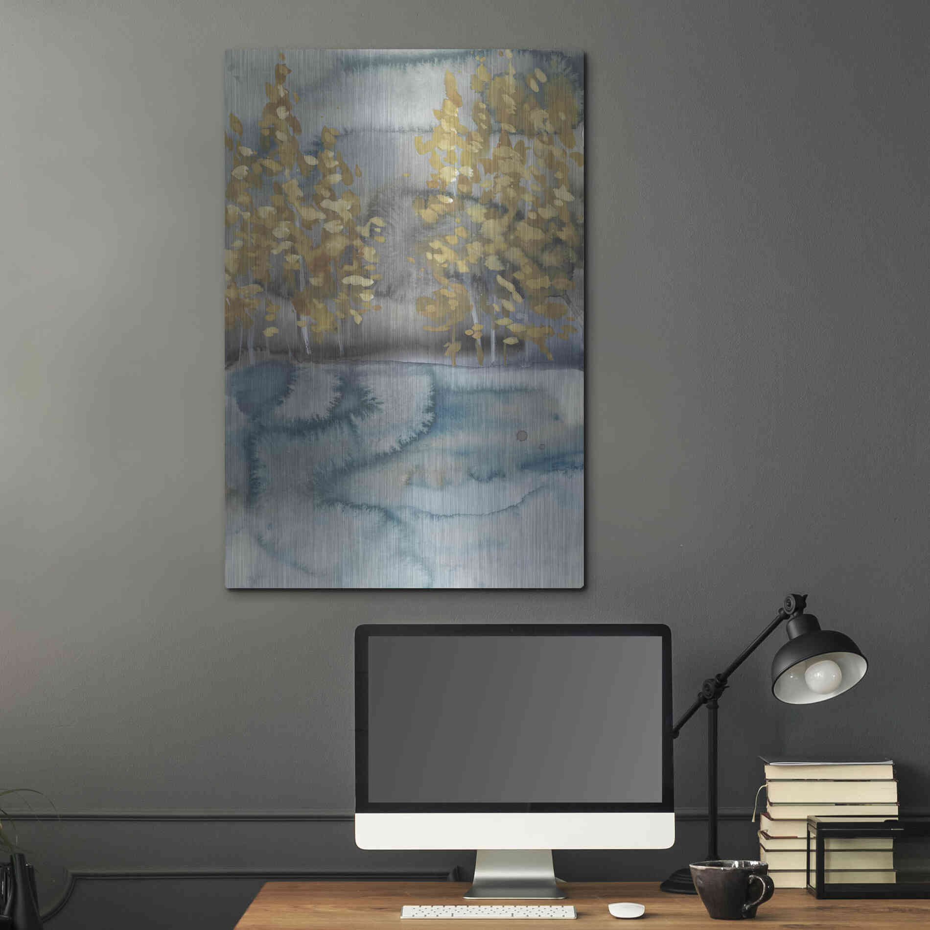 Luxe Metal Art 'Golden Trees II' by Chariklia Zarris, Metal Wall Art,24x36