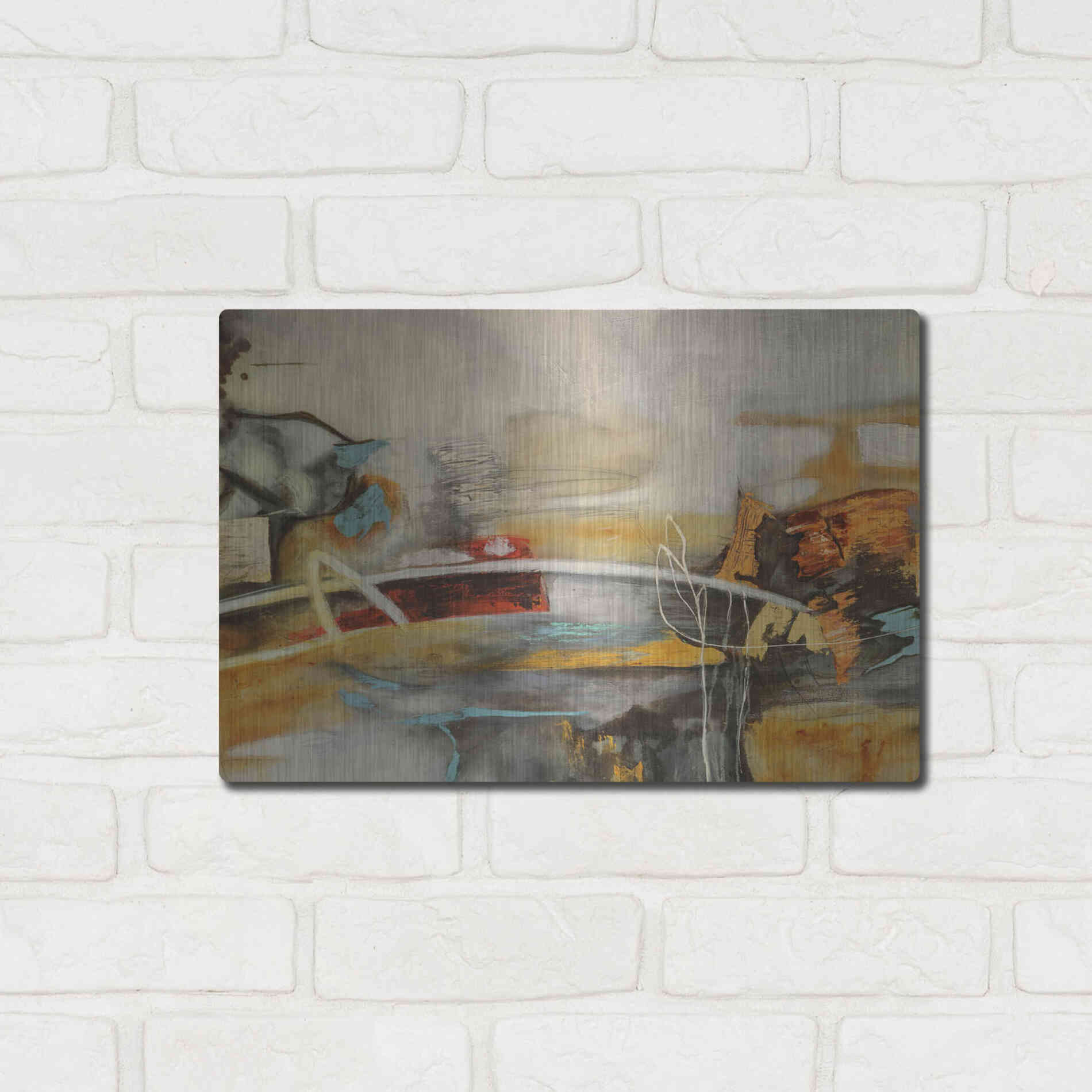 Luxe Metal Art 'Composicion I' by Gabriela Villarreal, Metal Wall Art,16x12