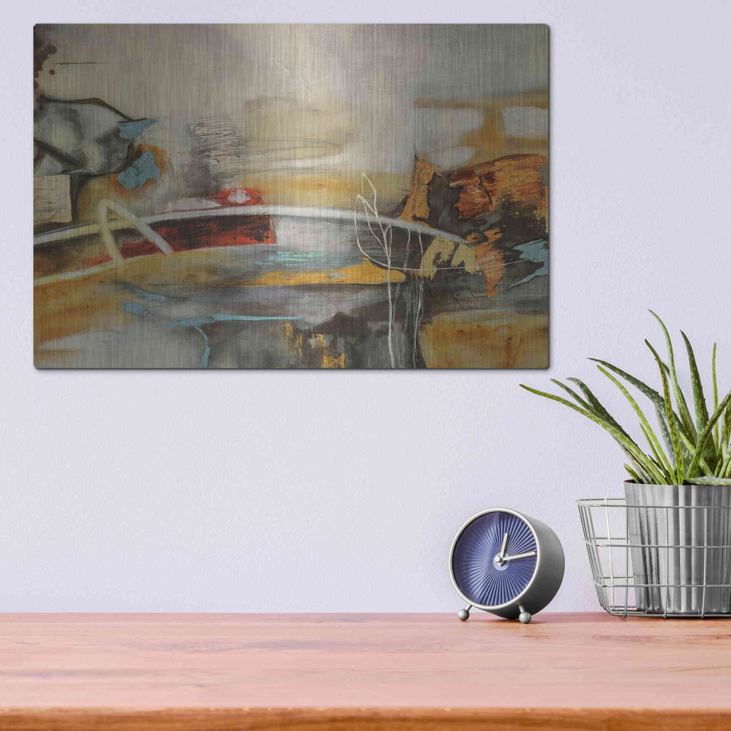 Luxe Metal Art 'Composicion I' by Gabriela Villarreal, Metal Wall Art,16x12