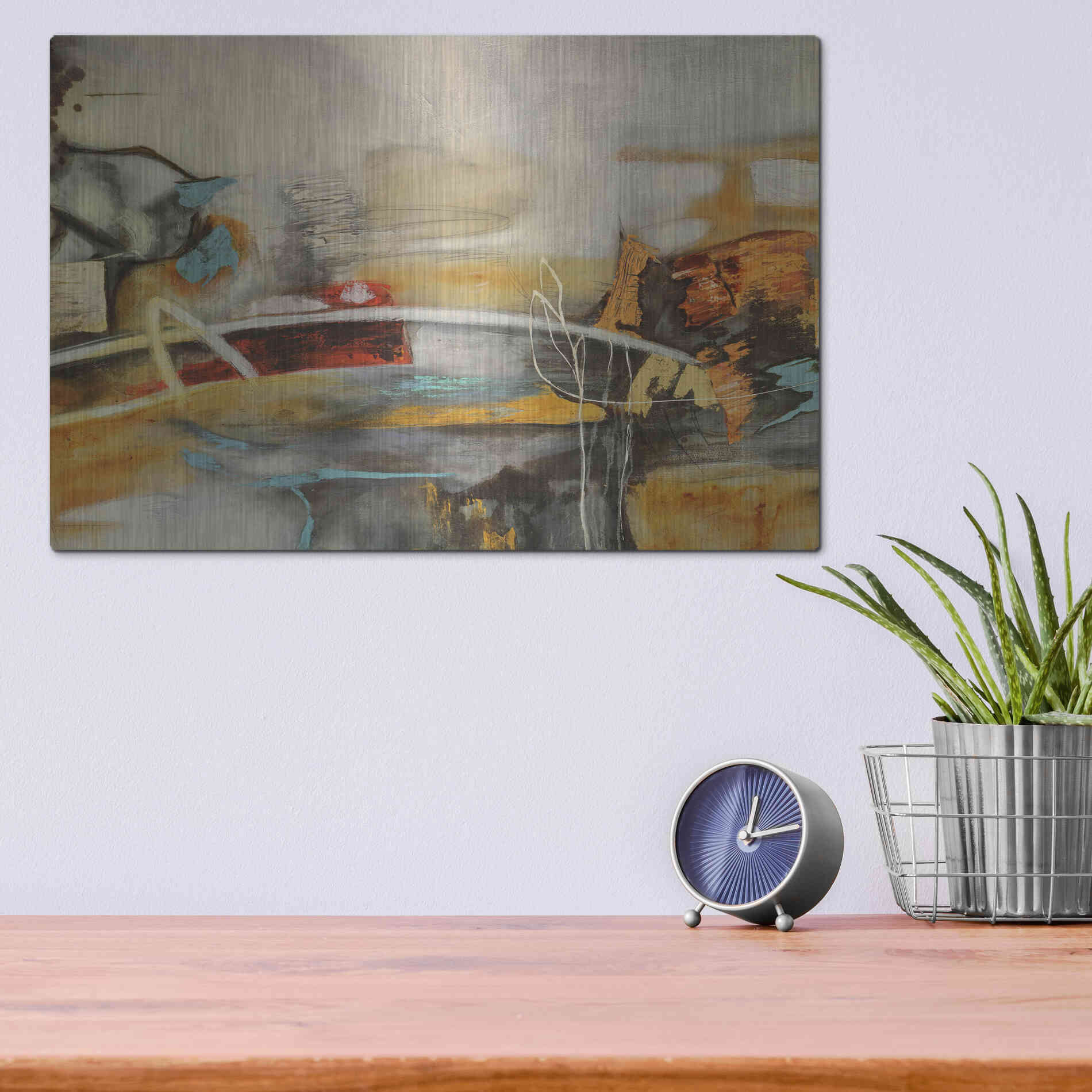 Luxe Metal Art 'Composicion I' by Gabriela Villarreal, Metal Wall Art,16x12