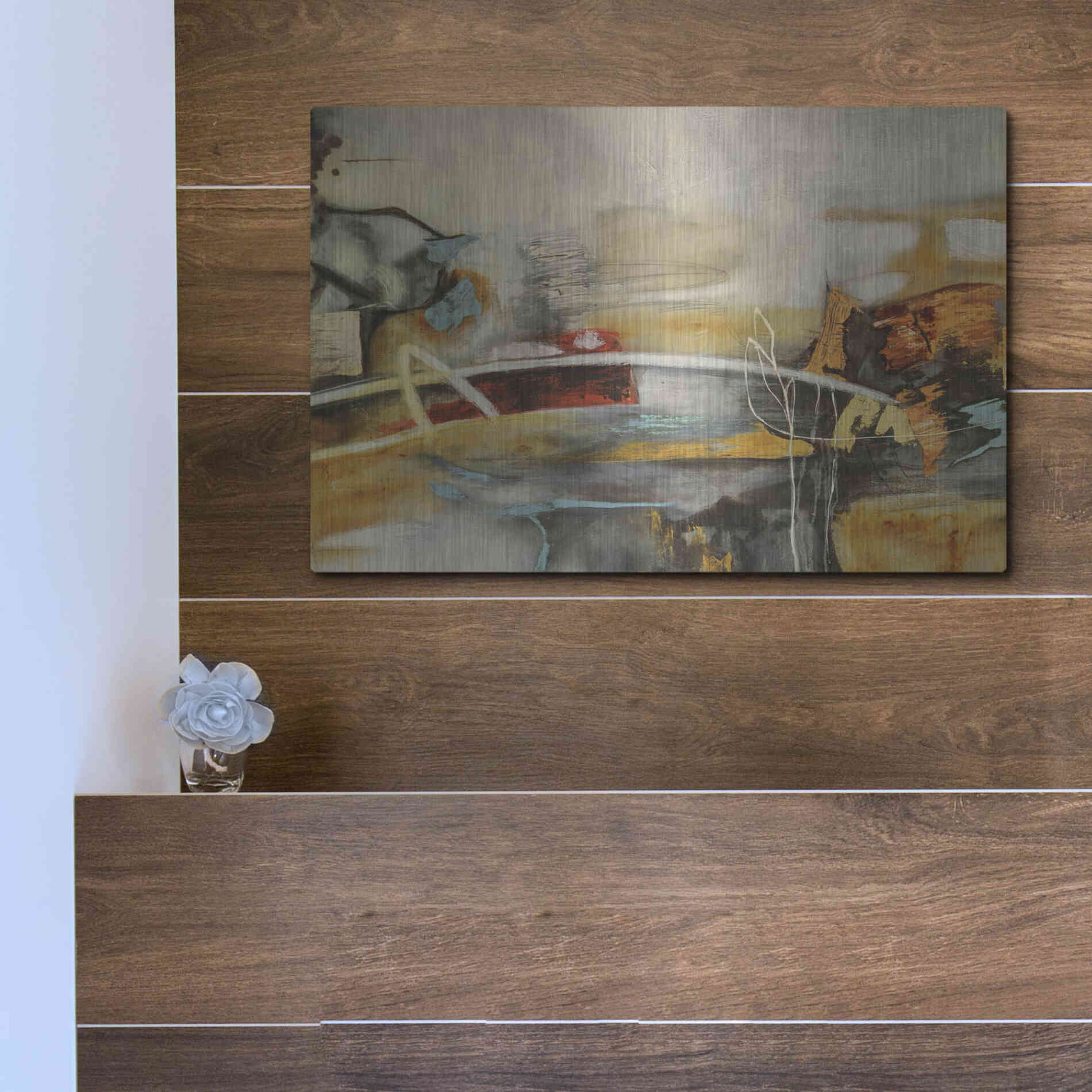 Luxe Metal Art 'Composicion I' by Gabriela Villarreal, Metal Wall Art,16x12