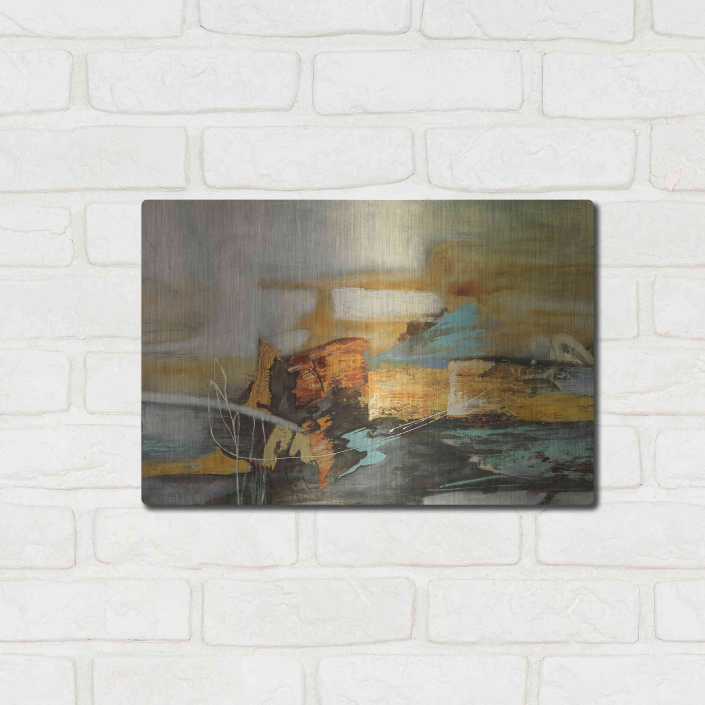 Luxe Metal Art 'Composicion II' by Gabriela Villarreal, Metal Wall Art,16x12