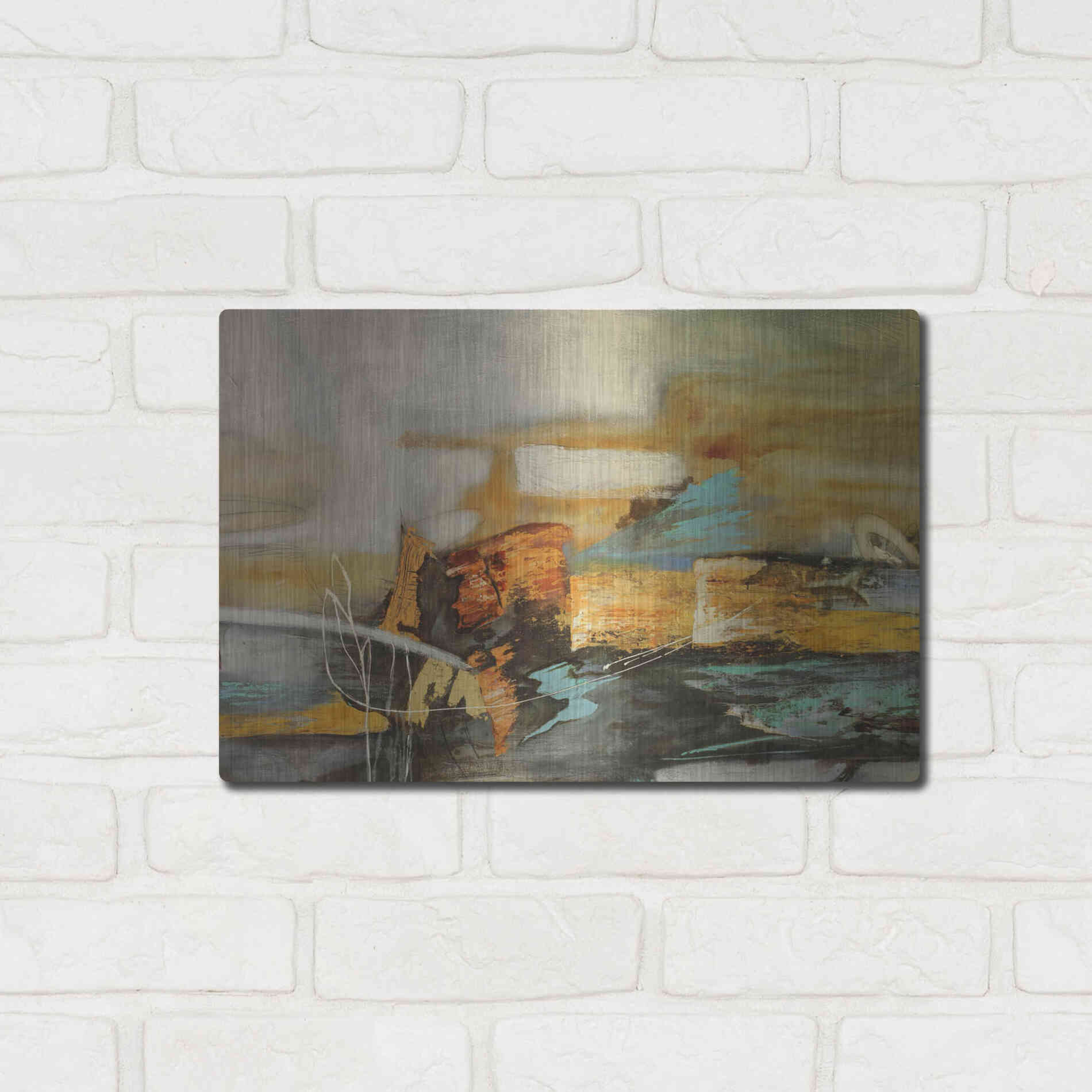 Luxe Metal Art 'Composicion II' by Gabriela Villarreal, Metal Wall Art,16x12