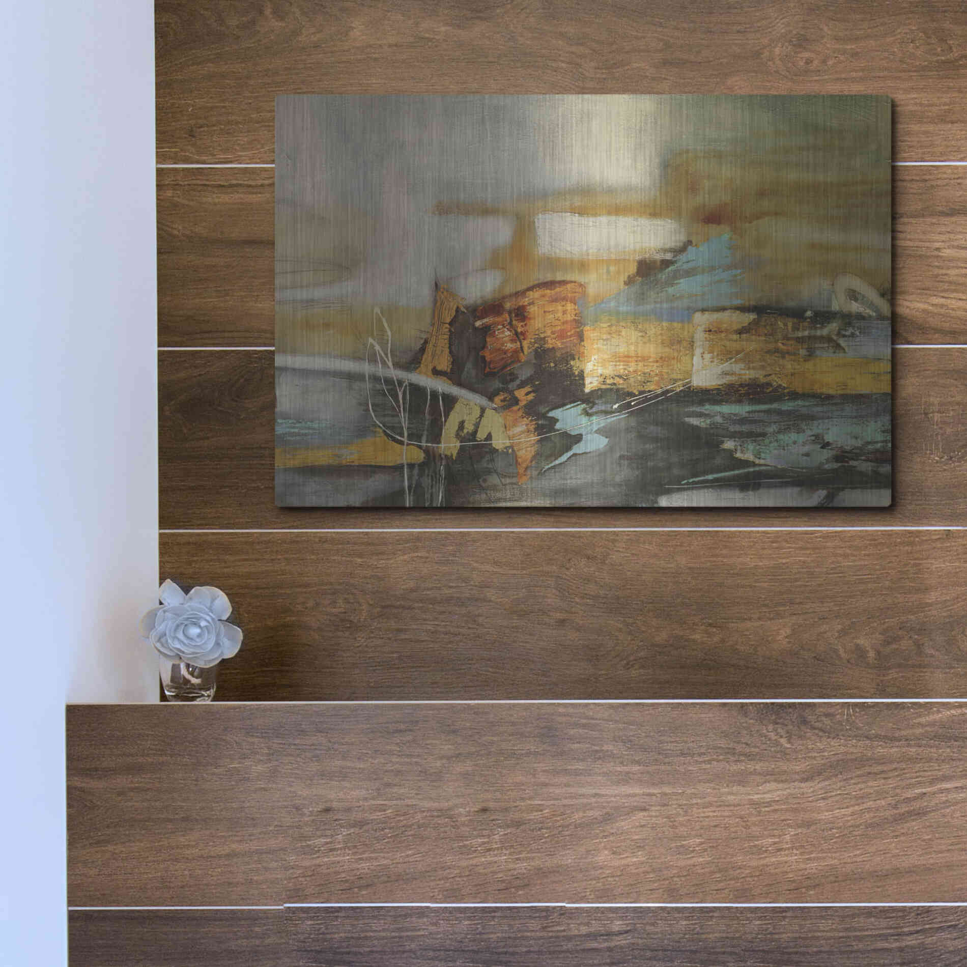 Luxe Metal Art 'Composicion II' by Gabriela Villarreal, Metal Wall Art,16x12