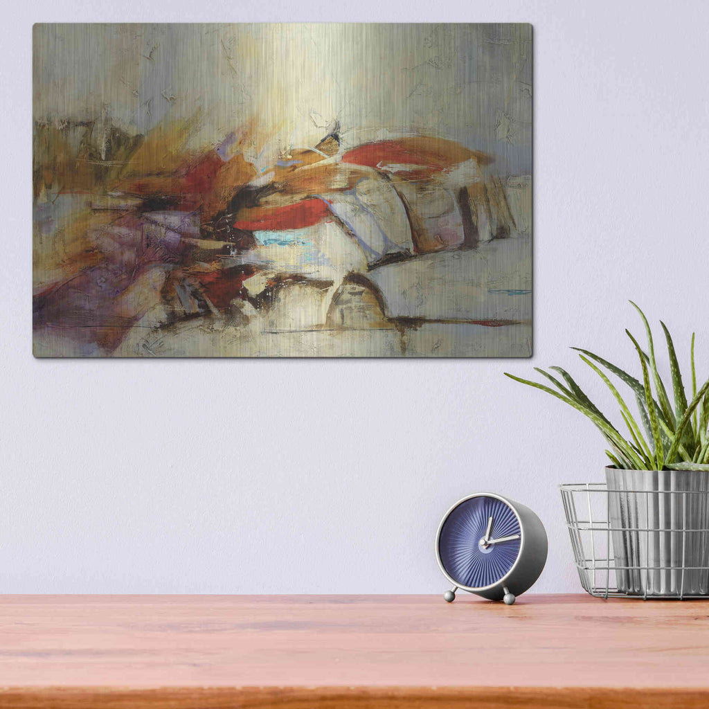 Luxe Metal Art 'Feteen I' by Gabriela Villarreal, Metal Wall Art,16x12
