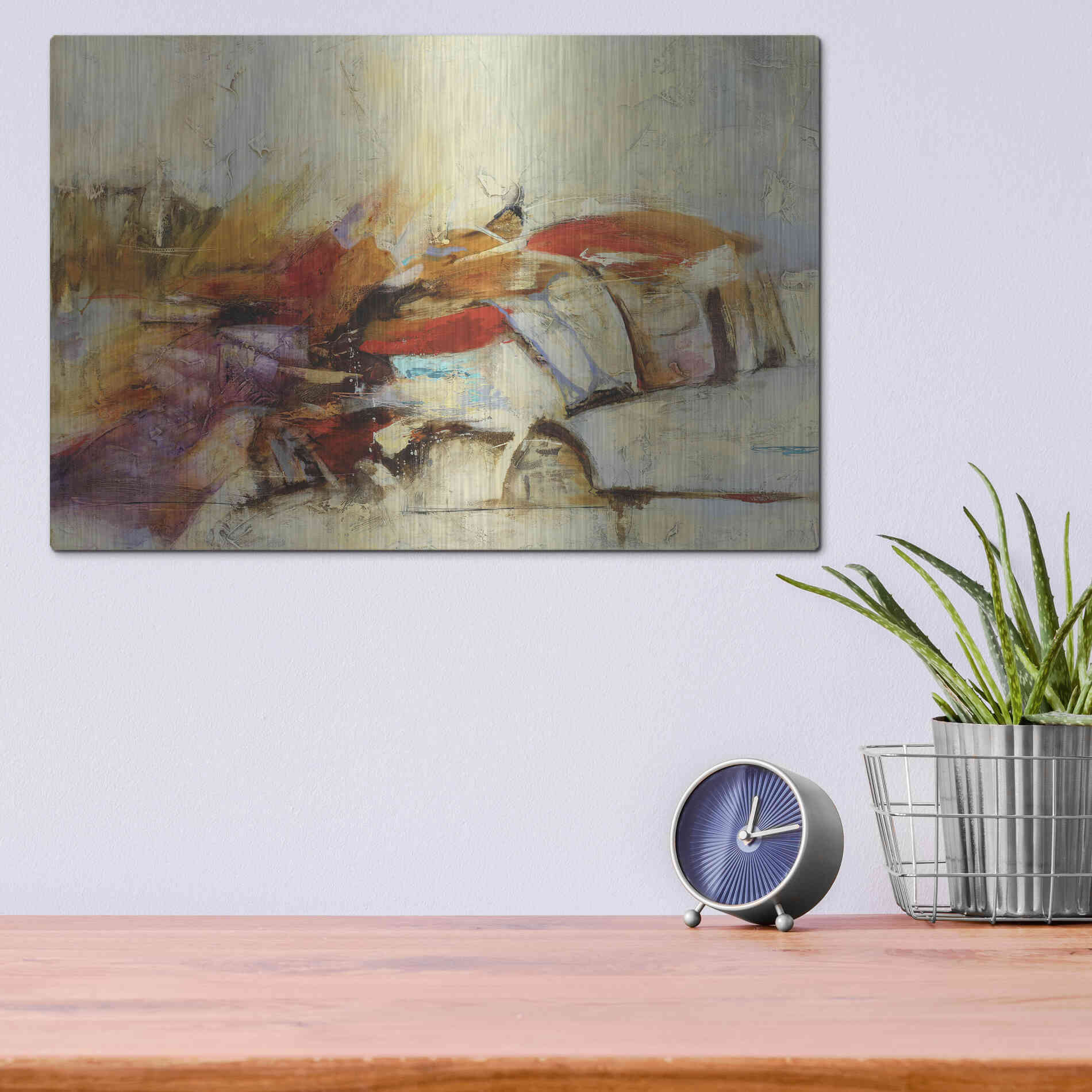 Luxe Metal Art 'Feteen I' by Gabriela Villarreal, Metal Wall Art,16x12