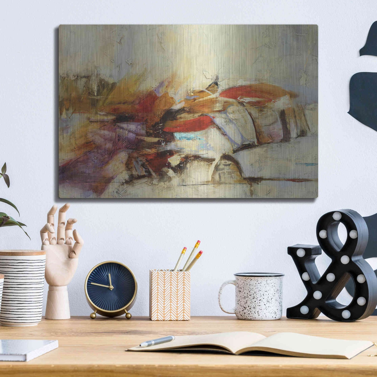 Luxe Metal Art 'Feteen I' by Gabriela Villarreal, Metal Wall Art,16x12