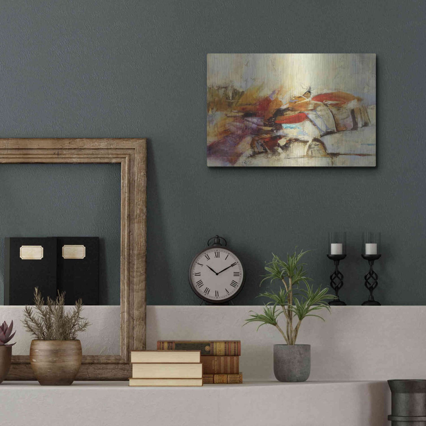 Luxe Metal Art 'Feteen I' by Gabriela Villarreal, Metal Wall Art,16x12