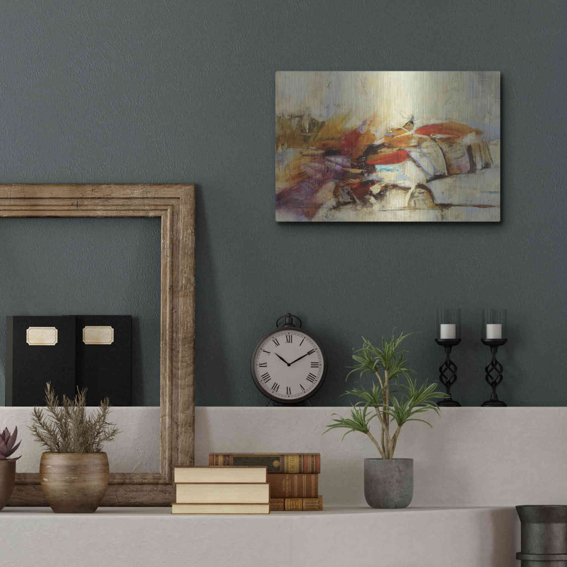 Luxe Metal Art 'Feteen I' by Gabriela Villarreal, Metal Wall Art,16x12