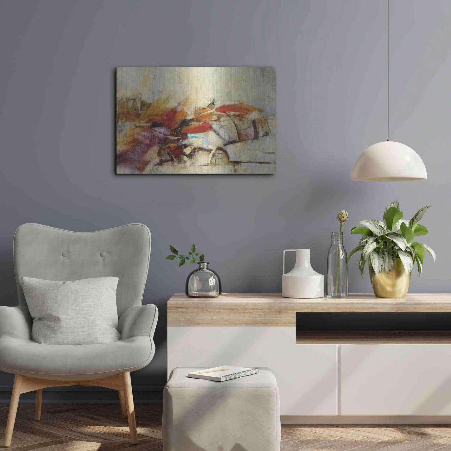 Luxe Metal Art 'Feteen I' by Gabriela Villarreal, Metal Wall Art,24x16