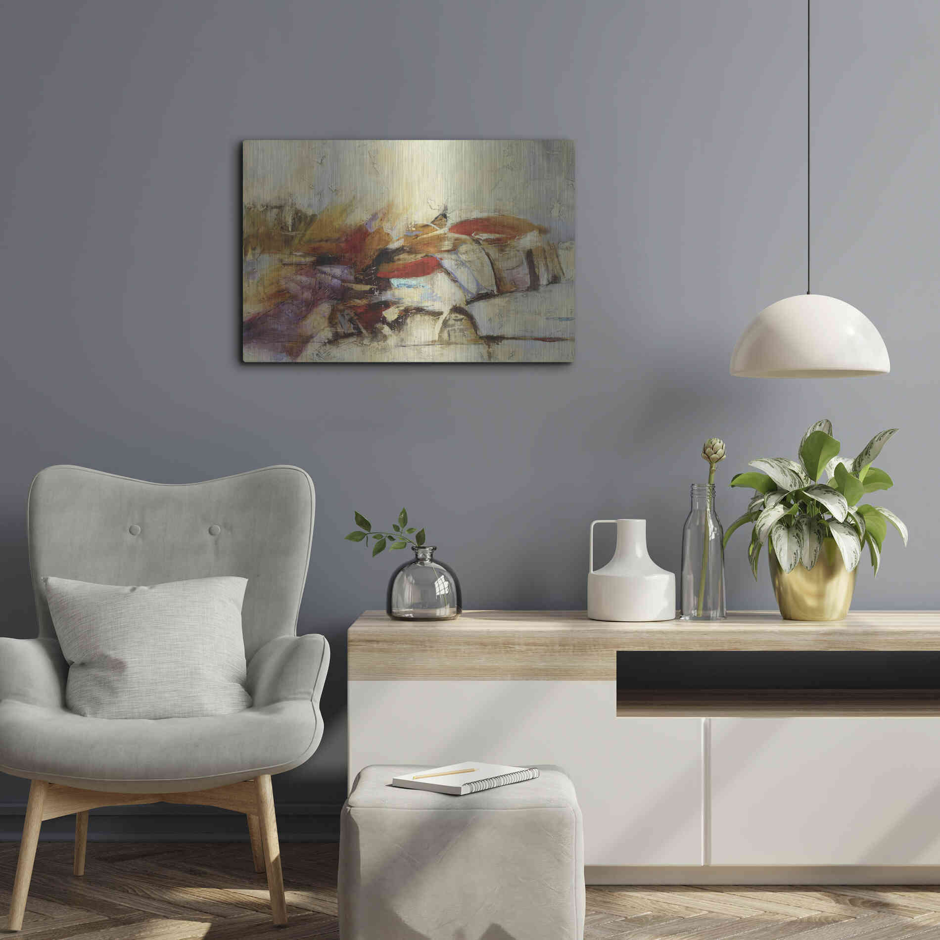 Luxe Metal Art 'Feteen I' by Gabriela Villarreal, Metal Wall Art,24x16