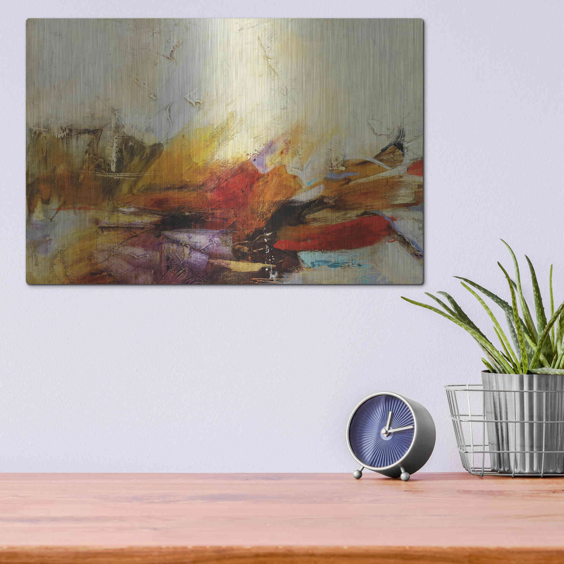 Luxe Metal Art 'Feteen II' by Gabriela Villarreal, Metal Wall Art,16x12