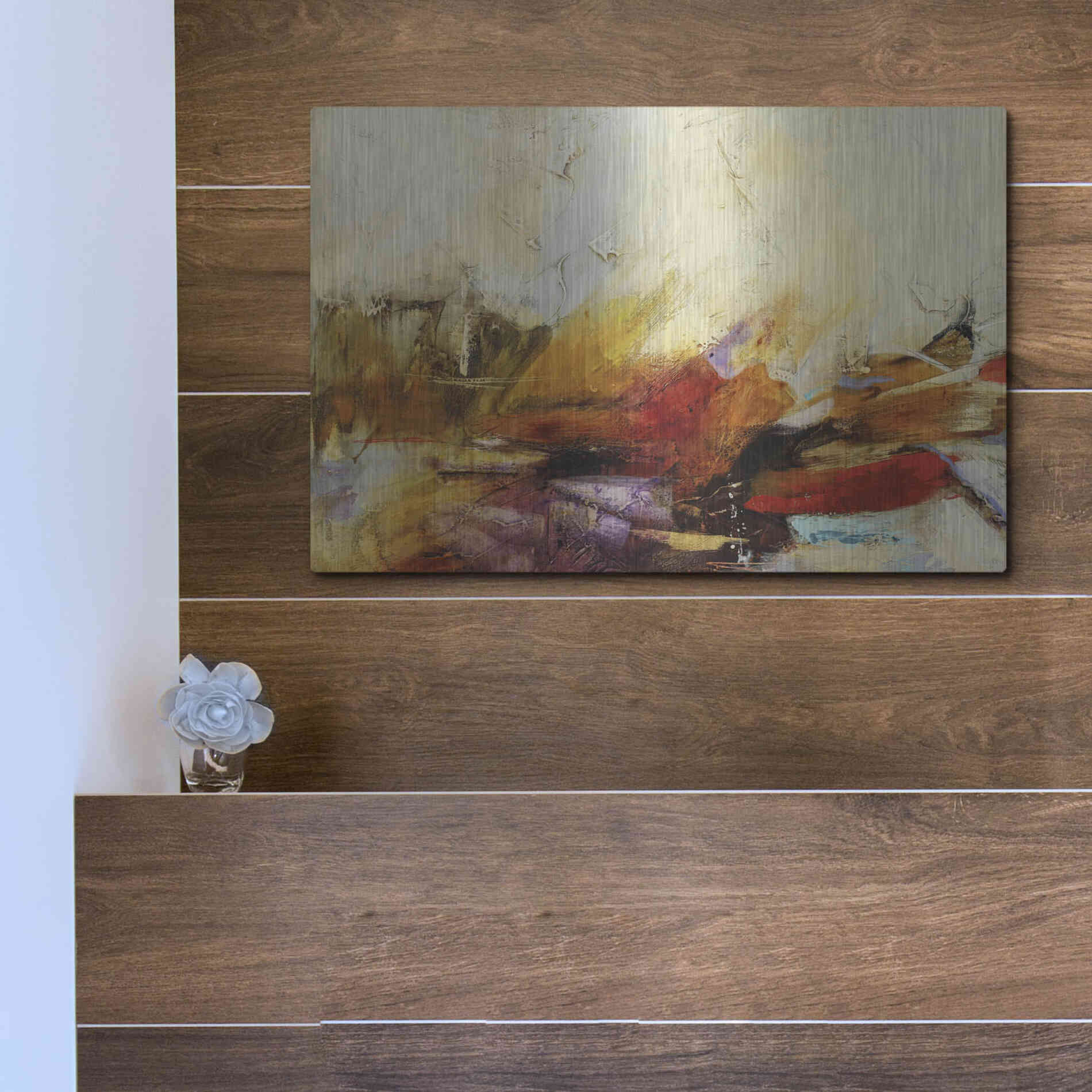 Luxe Metal Art 'Feteen II' by Gabriela Villarreal, Metal Wall Art,16x12