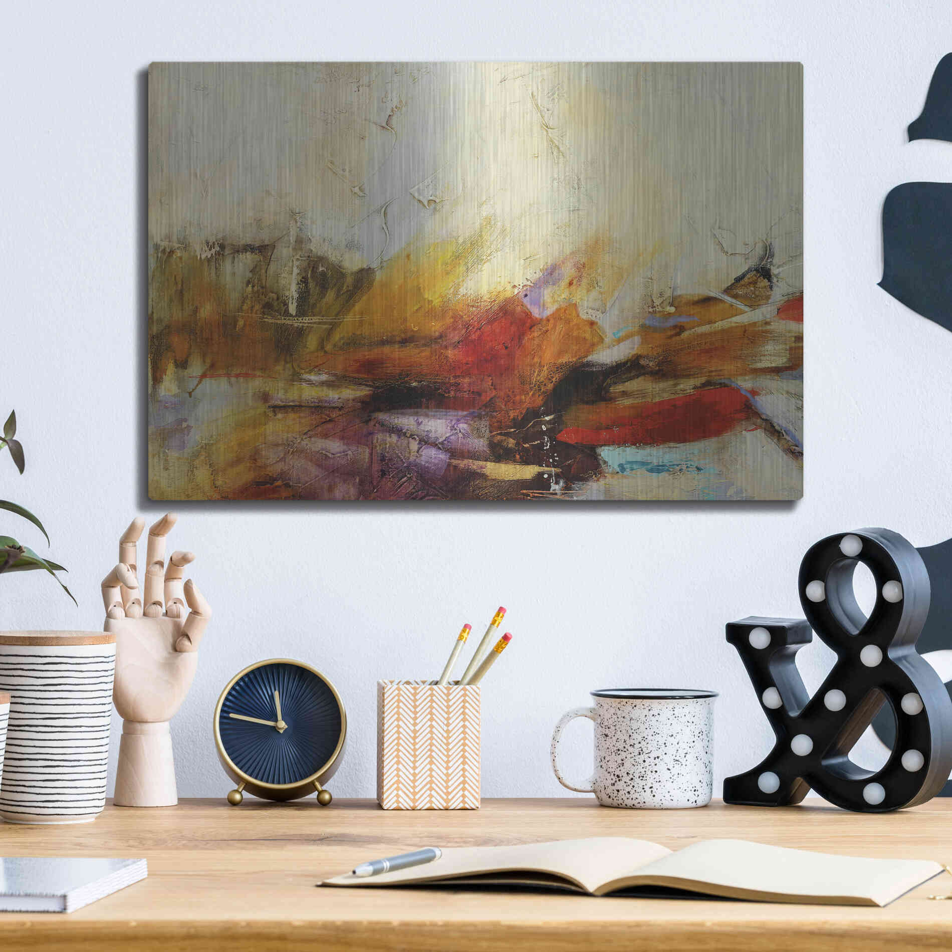 Luxe Metal Art 'Feteen II' by Gabriela Villarreal, Metal Wall Art,16x12