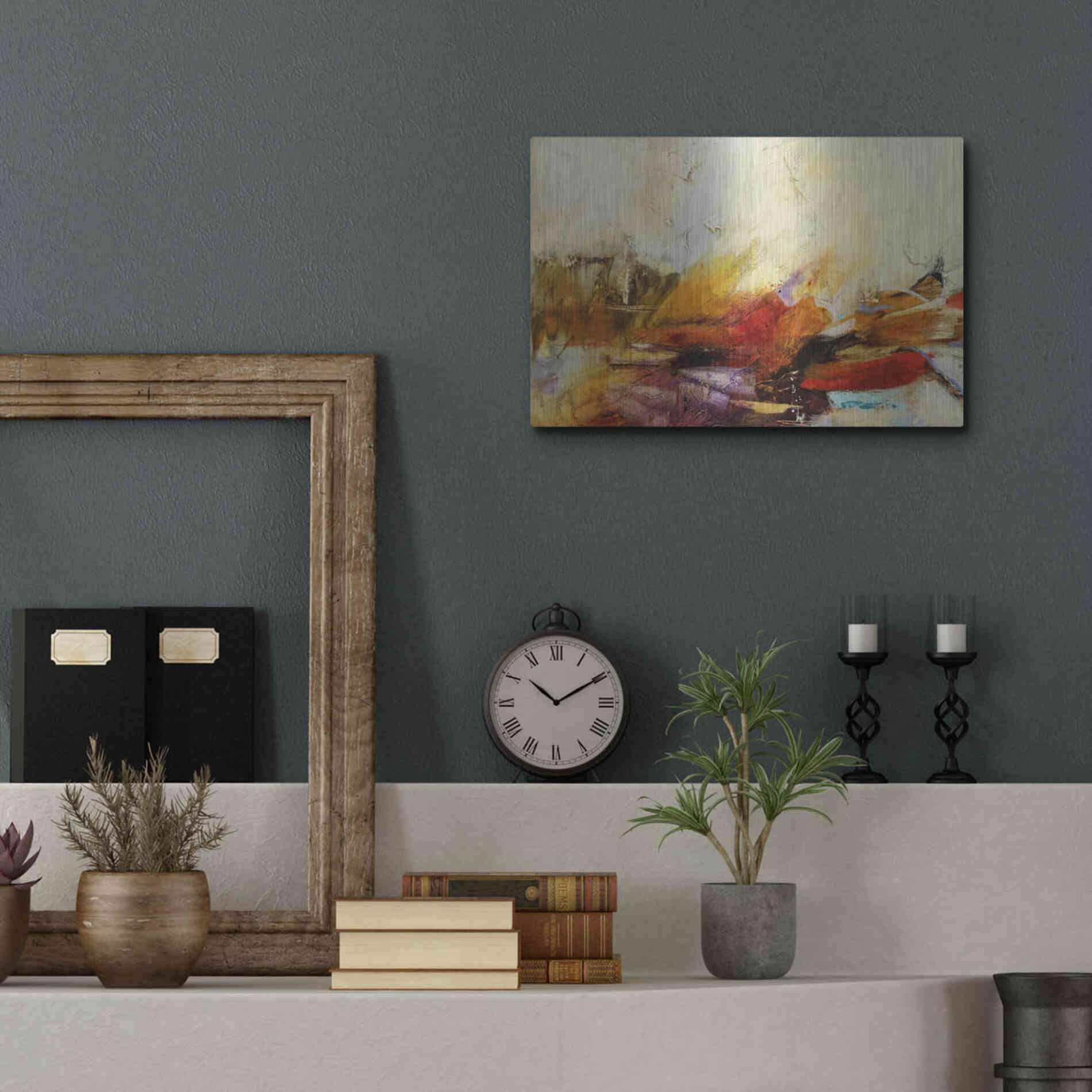 Luxe Metal Art 'Feteen II' by Gabriela Villarreal, Metal Wall Art,16x12