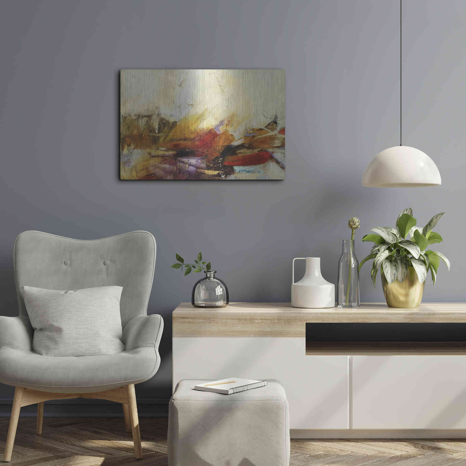 Luxe Metal Art 'Feteen II' by Gabriela Villarreal, Metal Wall Art,24x16