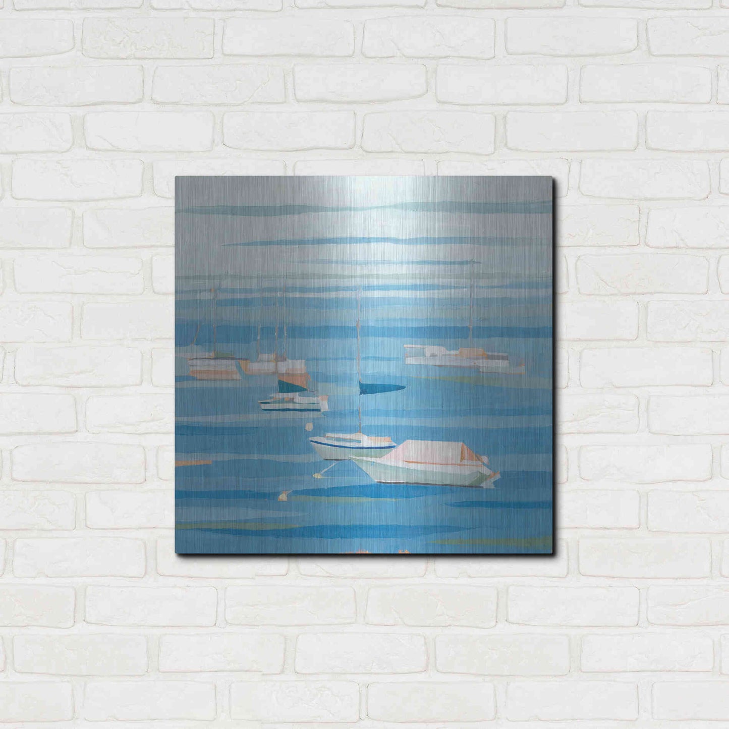 Luxe Metal Art 'Summer Regatta I' by Emma Scarvey, Metal Wall Art,24x24