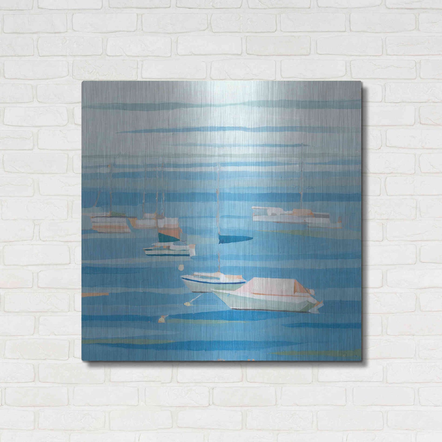 Luxe Metal Art 'Summer Regatta I' by Emma Scarvey, Metal Wall Art,36x36