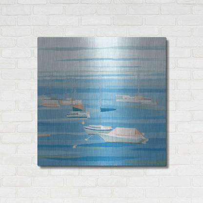 Luxe Metal Art 'Summer Regatta I' by Emma Scarvey, Metal Wall Art,36x36