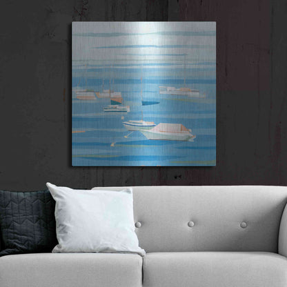 Luxe Metal Art 'Summer Regatta I' by Emma Scarvey, Metal Wall Art,36x36