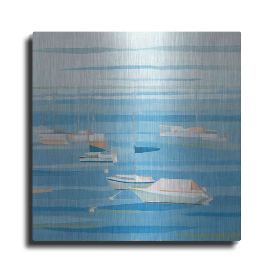 Luxe Metal Art 'Summer Regatta I' by Emma Scarvey, Metal Wall Art