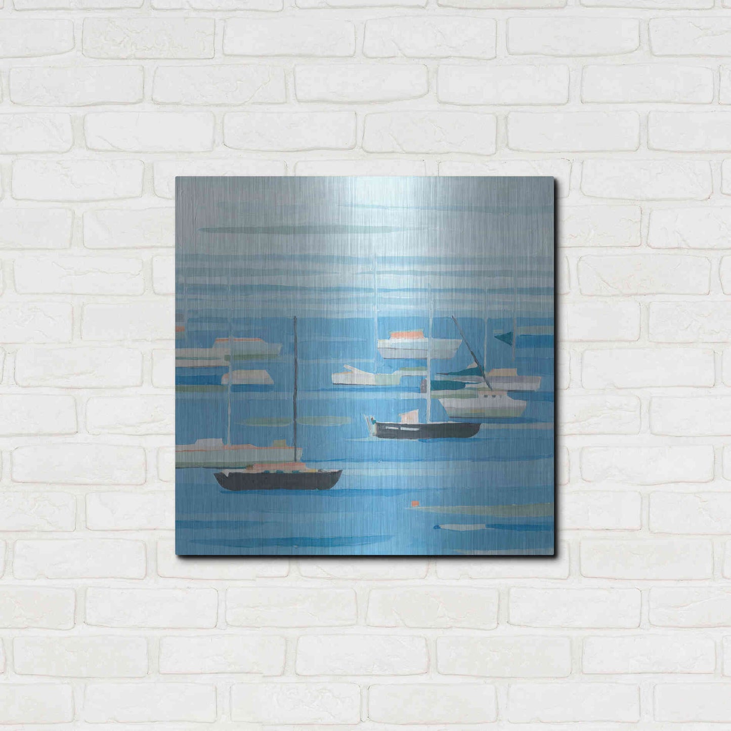 Luxe Metal Art 'Summer Regatta II' by Emma Scarvey, Metal Wall Art,24x24