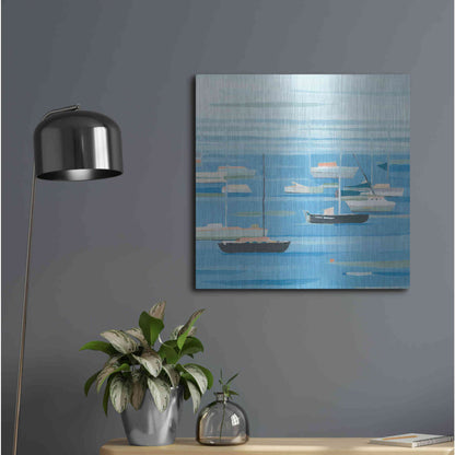 Luxe Metal Art 'Summer Regatta II' by Emma Scarvey, Metal Wall Art,24x24