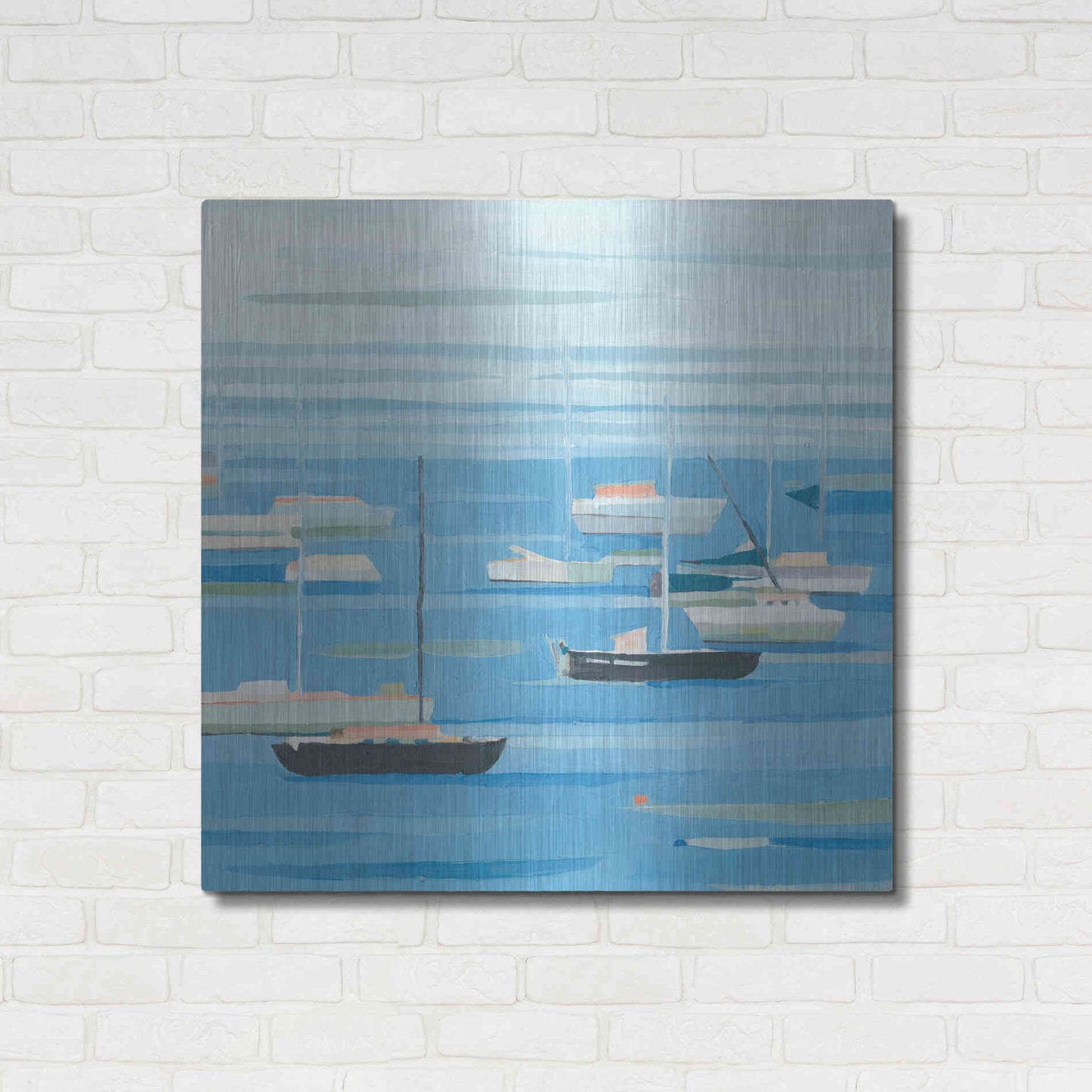 Luxe Metal Art 'Summer Regatta II' by Emma Scarvey, Metal Wall Art,36x36