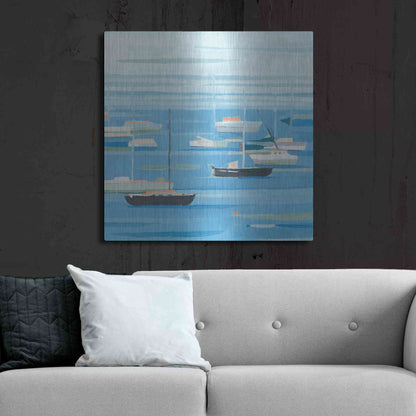 Luxe Metal Art 'Summer Regatta II' by Emma Scarvey, Metal Wall Art,36x36