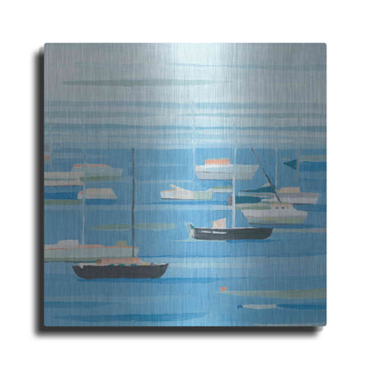 Luxe Metal Art 'Summer Regatta II' by Emma Scarvey, Metal Wall Art