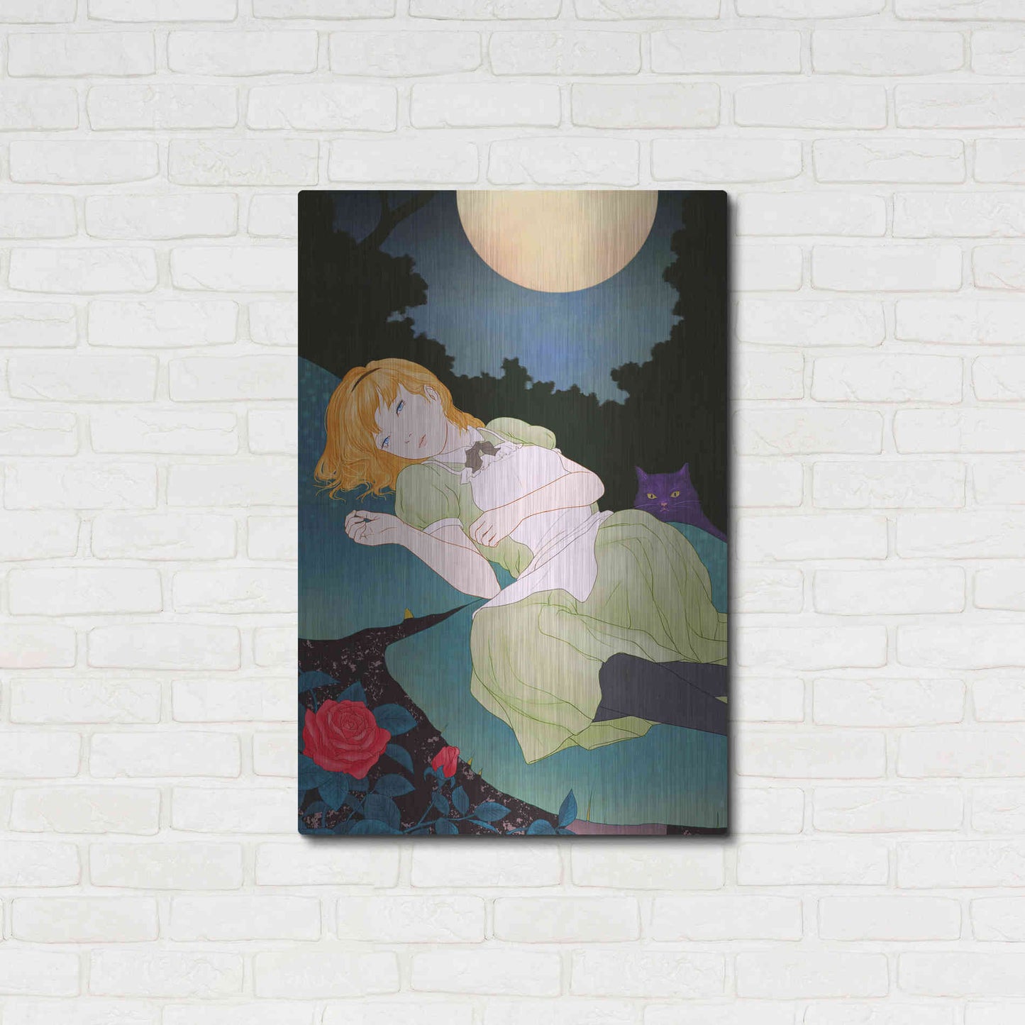 Luxe Metal Art 'Moonlight' by Sai Tamiya, Metal Wall Art,24x36