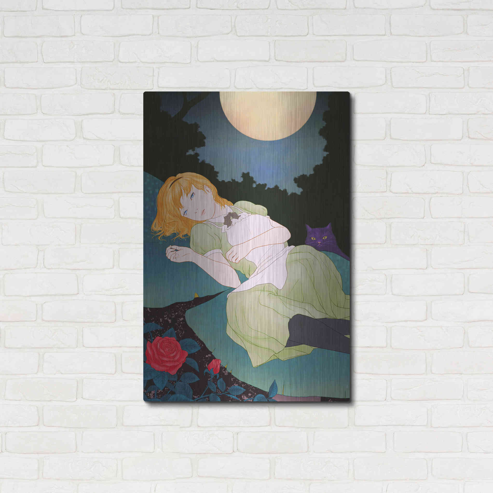 Luxe Metal Art 'Moonlight' by Sai Tamiya, Metal Wall Art,24x36