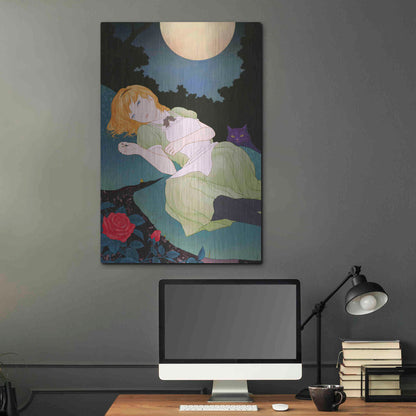 Luxe Metal Art 'Moonlight' by Sai Tamiya, Metal Wall Art,24x36