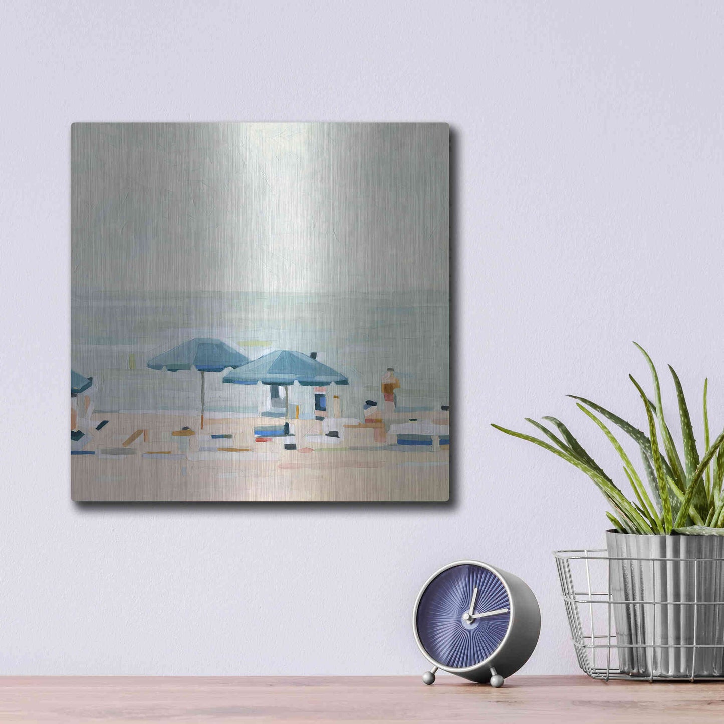 Luxe Metal Art 'If It's the Beaches I' by Emma Scarvey, Metal Wall Art,12x12