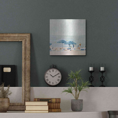 Luxe Metal Art 'If It's the Beaches I' by Emma Scarvey, Metal Wall Art,12x12