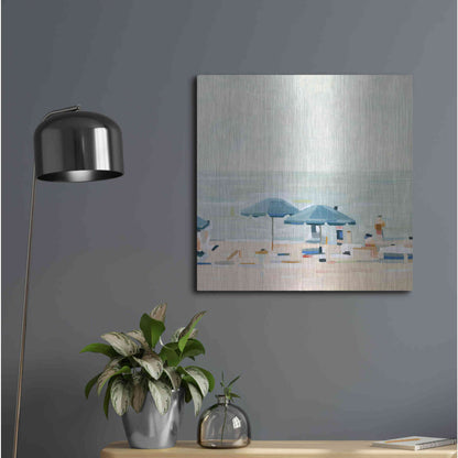 Luxe Metal Art 'If It's the Beaches I' by Emma Scarvey, Metal Wall Art,24x24