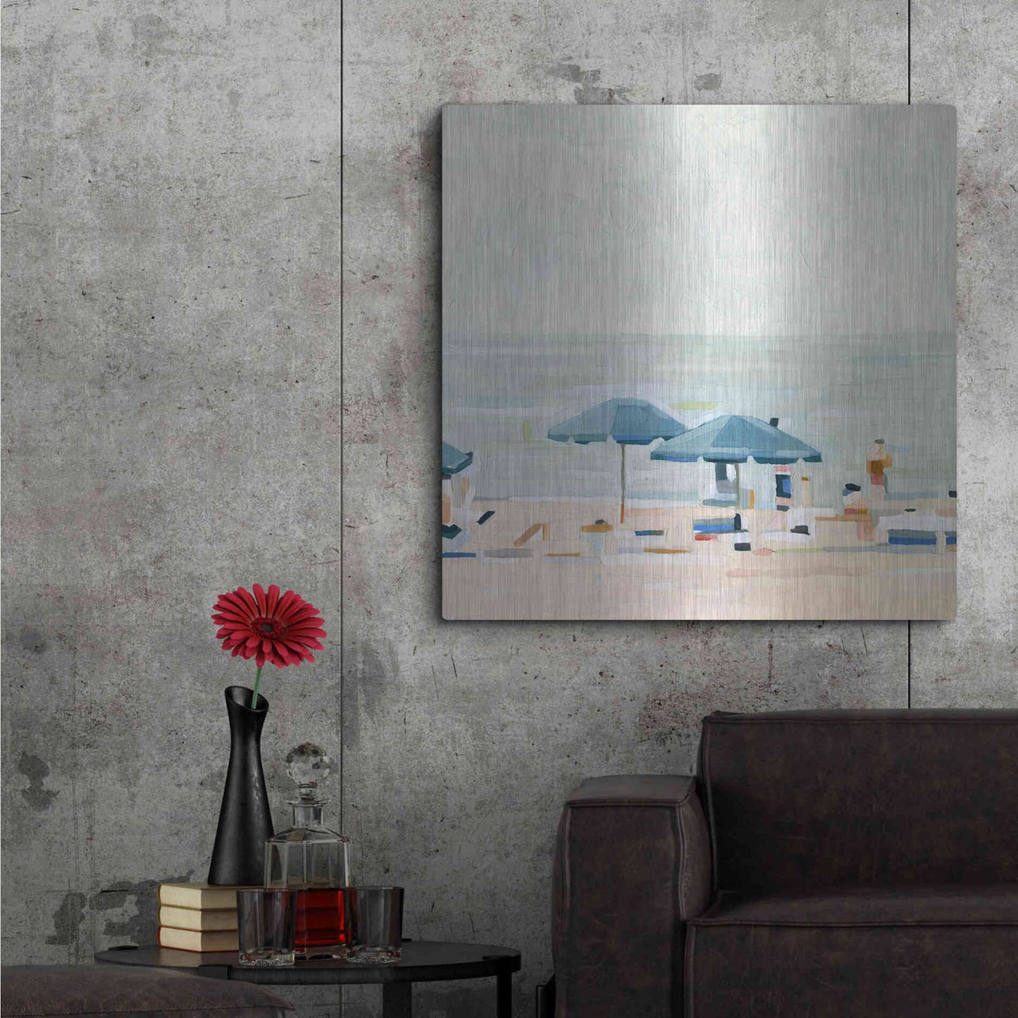 Luxe Metal Art 'If It's the Beaches I' by Emma Scarvey, Metal Wall Art,36x36