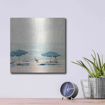 Luxe Metal Art 'If It's the Beaches II' by Emma Scarvey, Metal Wall Art,12x12