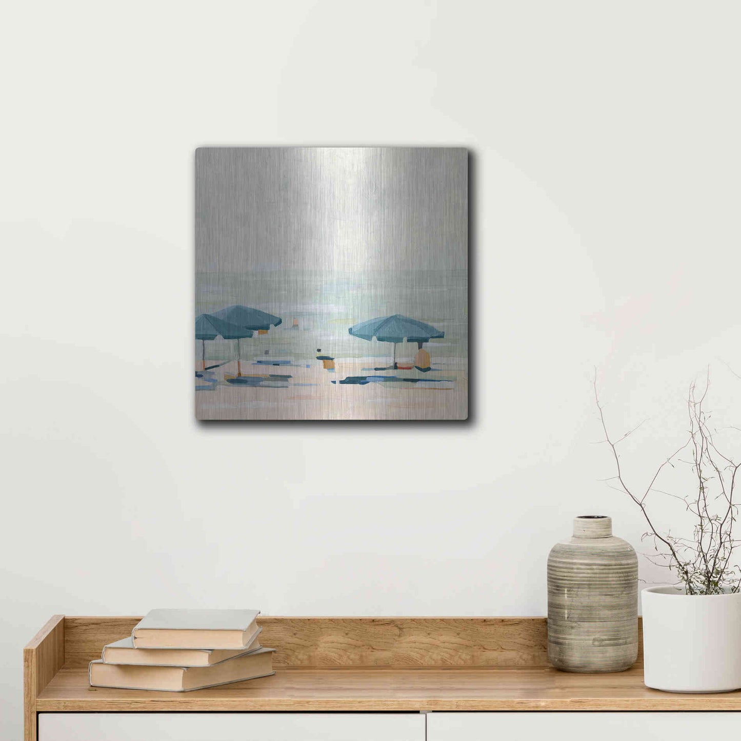 Luxe Metal Art 'If It's the Beaches II' by Emma Scarvey, Metal Wall Art,12x12