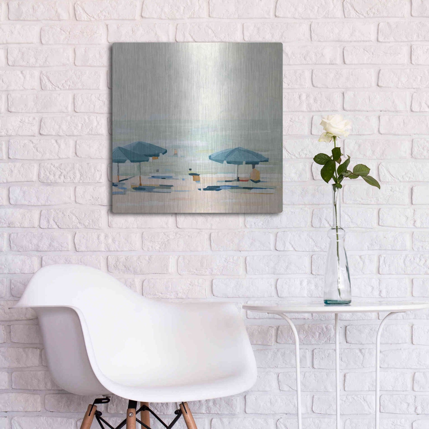 Luxe Metal Art 'If It's the Beaches II' by Emma Scarvey, Metal Wall Art,24x24