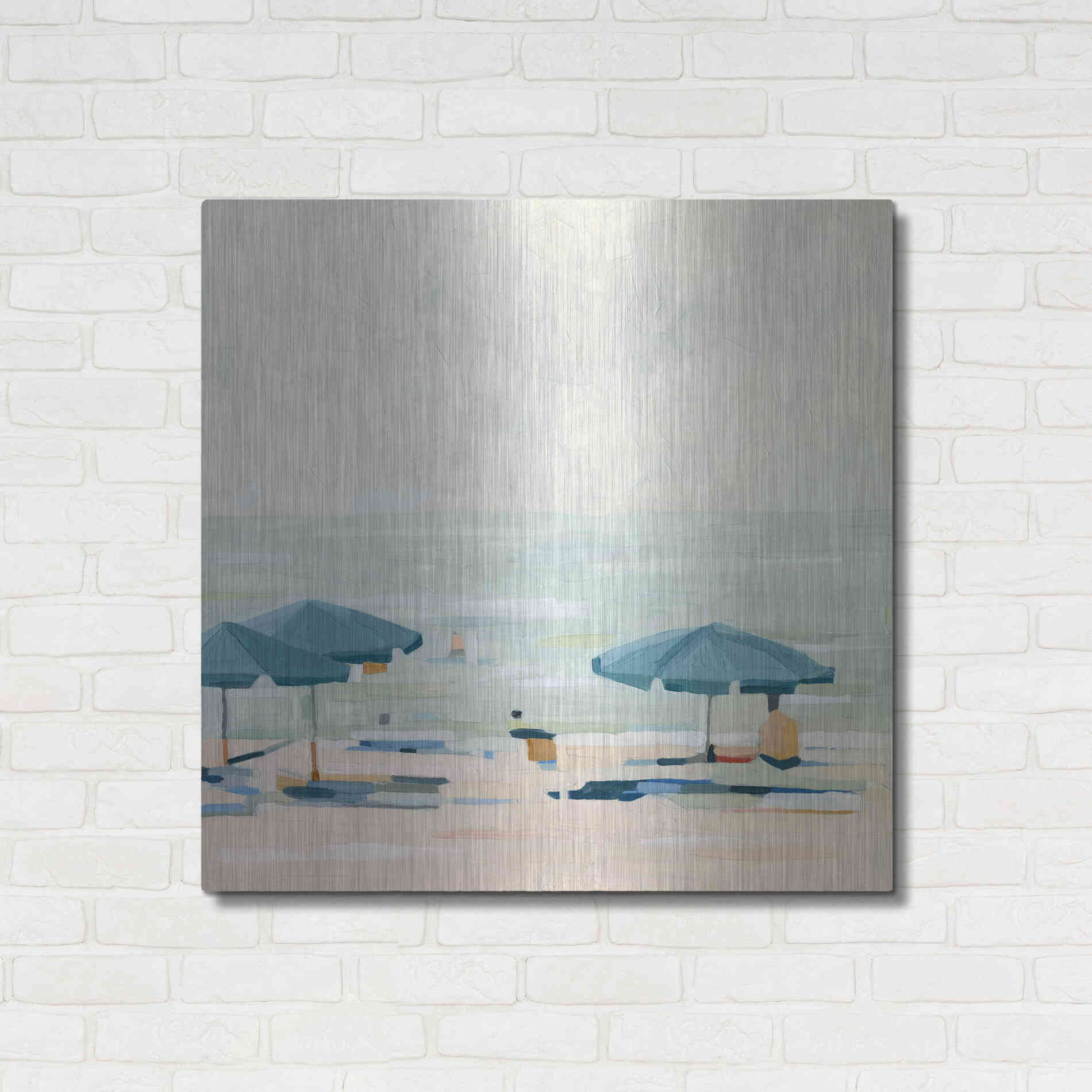 Luxe Metal Art 'If It's the Beaches II' by Emma Scarvey, Metal Wall Art,36x36