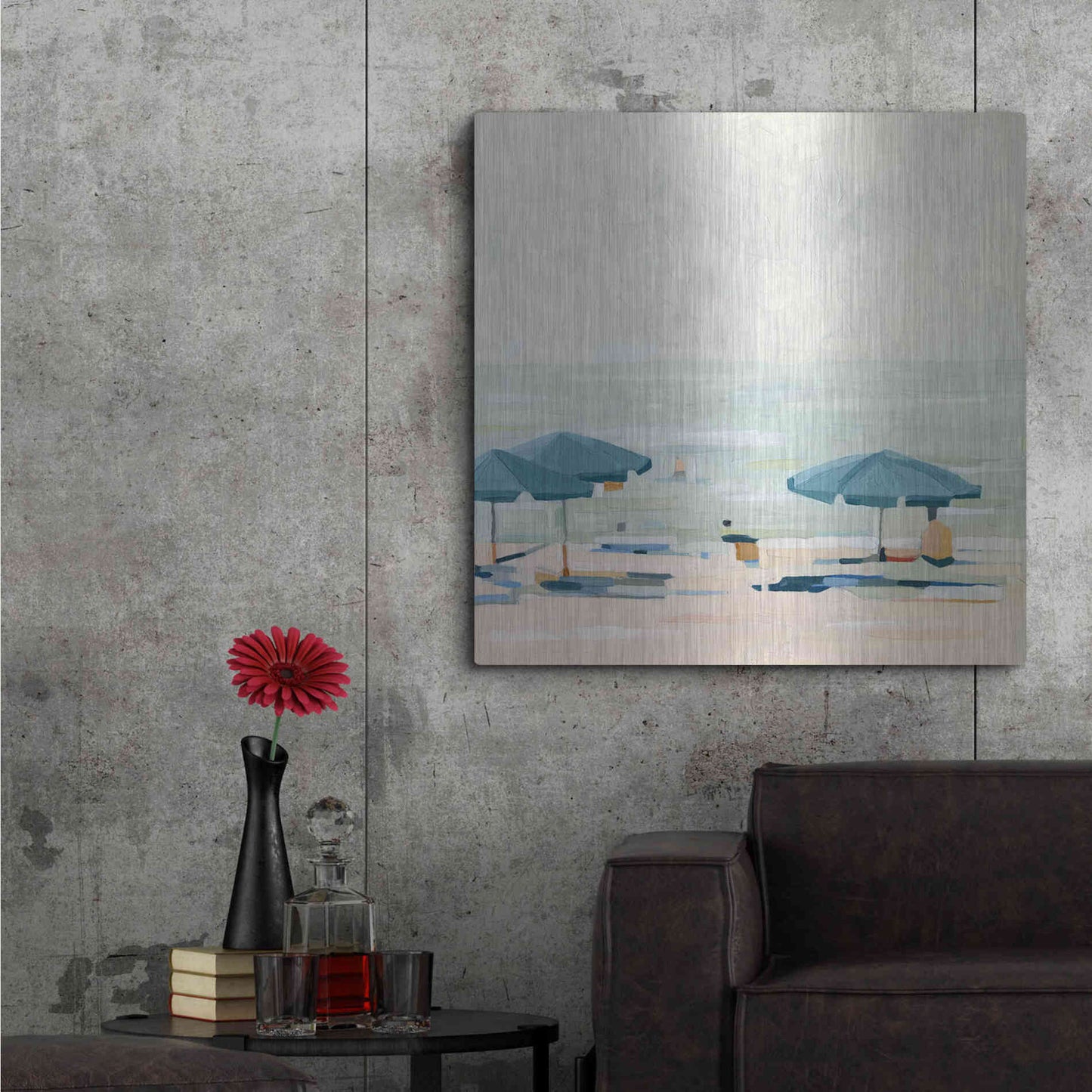 Luxe Metal Art 'If It's the Beaches II' by Emma Scarvey, Metal Wall Art,36x36