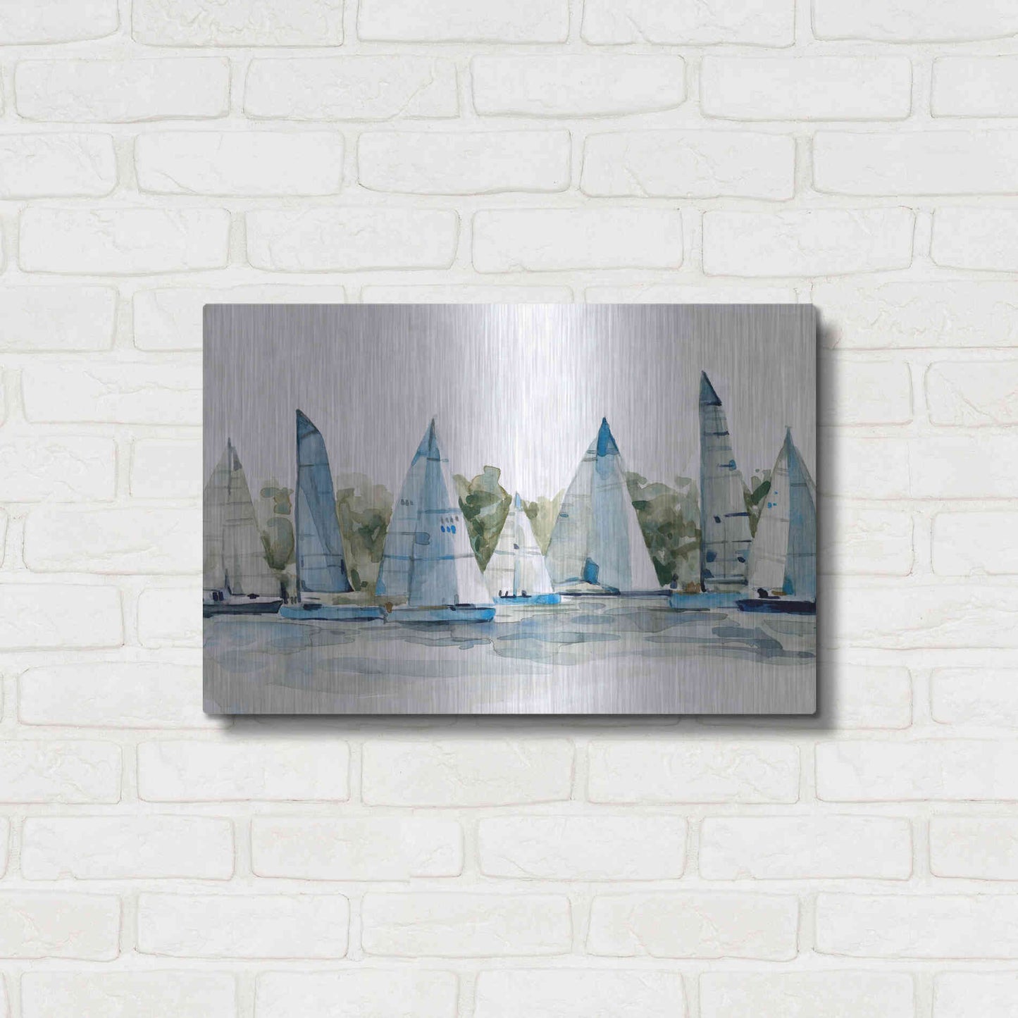 Luxe Metal Art 'Pastel Marina I' by Emma Scarvey, Metal Wall Art,24x16