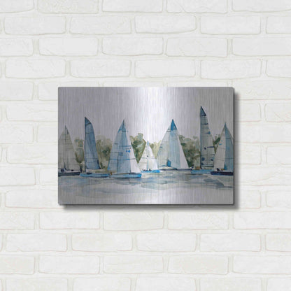 Luxe Metal Art 'Pastel Marina I' by Emma Scarvey, Metal Wall Art,24x16