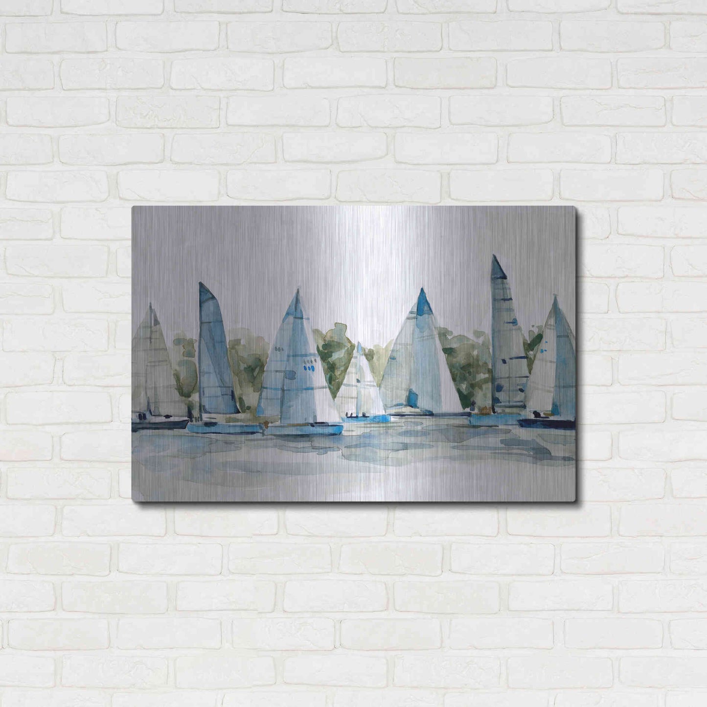 Luxe Metal Art 'Pastel Marina I' by Emma Scarvey, Metal Wall Art,36x24