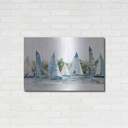 Luxe Metal Art 'Pastel Marina I' by Emma Scarvey, Metal Wall Art,36x24